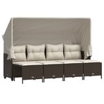 vidaXL Salon de jardin avec coussins 5 Pièces marron résine tressée