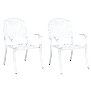 vidaXL Chaise de jardin 2 Pièces Blanc 55 x 56 5 x 91cm Aluminium