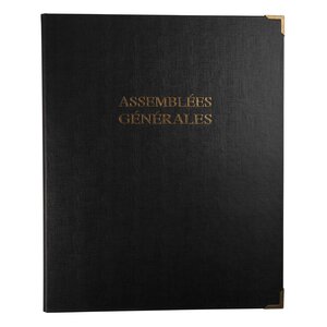 Reliure Luxe Avec Recharge 297x210 Assemblées Générales 100 Feuillets Foliotés 90g + 2 Gardes - Noir - Le Dauphin