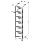 Casier de bureau armoire meuble de rangement pour bureau atelier chambre acier métallique avec 6 portes acier laqué 180 x 38 x 45 cm gris 03_0006350