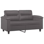 vidaXL Canapé 2 places avec oreillers gris 120 cm similicuir