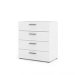 TVILUM Commode 4 tiroirs - Blanc - L 80 x P 40 x H 68,5 cm - TYHJA