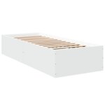 vidaXL Cadre de lit blanc 90x190 cm bois d'ingénierie