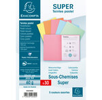 Paquet de 30 sous-chemises SUPER 60 - 22x31cm - Couleurs assorties EXACOMPTA
