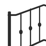 vidaXL Cadre de lit métal avec tête de lit noir 183x213 cm