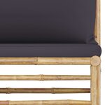 vidaXL Salon de jardin 3 Pièces avec coussins gris foncé bambou