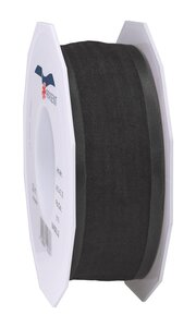 Organza marseille 25-m-rouleau 40 mm laitonné noir