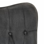 vidaXL Chaise à bascule avec repose-pied Noir vintage Toile