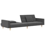 vidaXL Canapé-lit à 2 places avec deux oreillers gris clair tissu