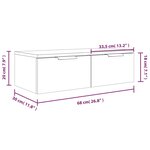 vidaXL Armoires murales 2 Pièces Gris béton 68x30x20 cm Bois d'ingénierie