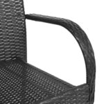 vidaXL Chaises empilables d'extérieur lot de 4 Résine tressée Noir