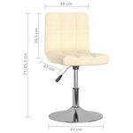 vidaXL Chaise pivotante de salle à manger Crème Tissu