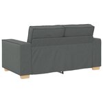 Canapé 3 pièces vidaXL avec coussins en tissu gris foncé