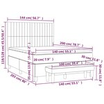 vidaXL Sommier à lattes de lit avec matelas Noir 140x200 cm Velours