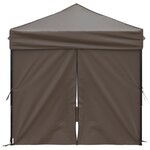 vidaXL Tente de réception pliable avec parois Taupe 2x2 m