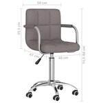 Chaise fauteuil siège pivotante de bureau informatique étude tissu taupe 02_0024180