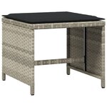 vidaXL Ensemble à manger de jardin 11Pièces avec coussins gris poly rotin