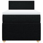 vidaXL Sommier à lattes de lit et matelas Noir 80x200 cm Tissu