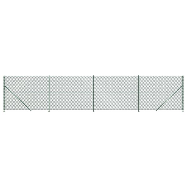 vidaXL Clôture à mailles losangées avec bride vert 2x10 m