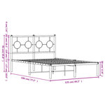 vidaXL Cadre de lit métal sans matelas et tête de lit blanc 120x190 cm