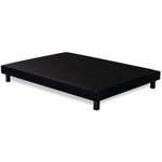 Sommier tapissier à lattes 140 x 190 cm - Bois massif noir + Pieds