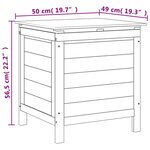 vidaXL Boîte de rangement de jardin 50x49x56 5 cm bois massif de sapin