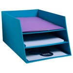 Corbeille À Courrier Combo 3 Niveaux Carton Teksto - Turquoise - X 4 - Exacompta