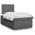 vidaXL Sommier à lattes de lit avec matelas Gris foncé 120x200cm Tissu
