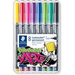 Marqueur permanent 318F Lumocolor  étui de 8 STAEDTLER