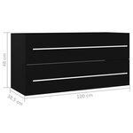 vidaXL Armoire d'évier avec lavabo intégré Noir Aggloméré