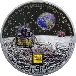 Pièce de monnaie en Argent 20 Dollars g 93.3 (3 oz) Millésime 2019 MOON LANDING