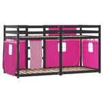 vidaXL Lit superposé avec rideaux rose 90x190 cm bois pin massif