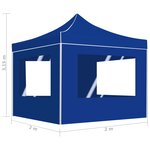 vidaXL Tente de réception pliable avec parois Aluminium 2x2 m Bleu