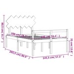 vidaXL Lit pour personne âgée et tête de lit 140x200 cm bois massif