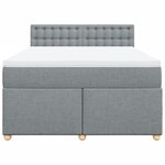 vidaXL Sommier à lattes de lit avec matelas Gris clair 160x200cm Tissu