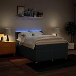 vidaXL Sommier à lattes de lit avec matelas Bleu 140x190 cm Tissu