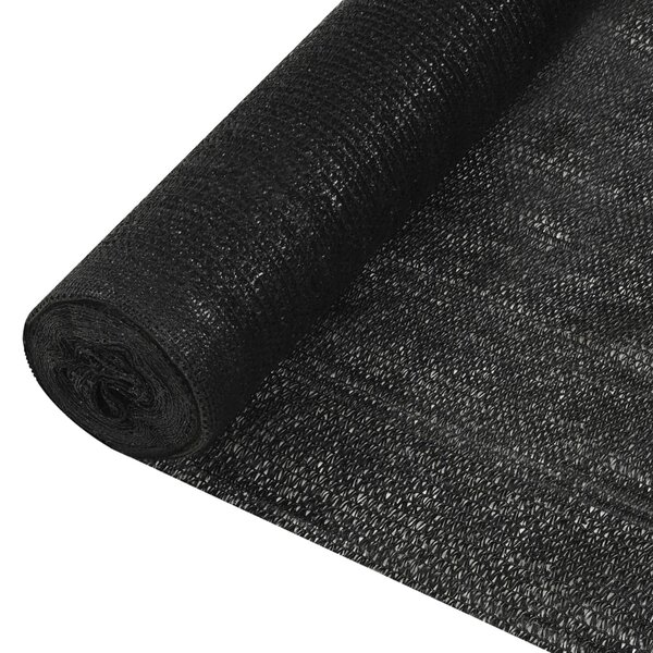 vidaXL Filet brise-vue Noir 1x50 m PEHD 195 g/m²