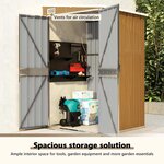 vidaXL Remise de jardin murale Marron 118x100x178 cm Acier galvanisé