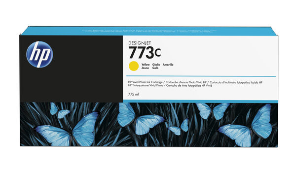 Hp hp 773c 775-ml yellow ink cartridge hp 773c original cartouche d encre jaune capacite standard 775ml pack de 1