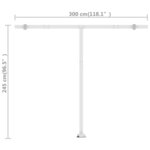 vidaXL Auvent manuel rétractable sur pied 300x250 cm Anthracite