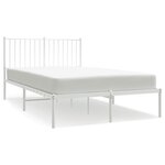 vidaXL Cadre de lit métal avec tête de lit blanc 120x190 cm