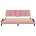 vidaXL Cadre de lit avec lumières LED rose 180x200 cm velours
