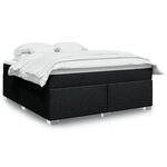 vidaXL Sommier à lattes de lit avec matelas Noir 180x200 cm Tissu