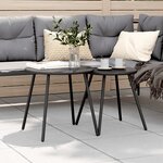 vidaXL Tables basses de jardin 2Pièces rondes noir acier enduit de poudre