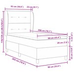 Lit Box Spring vidaXL avec Matelas Gris clair 90x200 cm Velours