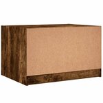 vidaXL Table basse avec portes en verre chêne fumé 68x50x42 cm