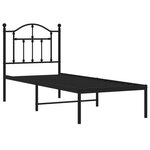 vidaXL Cadre de lit métal avec tête de lit noir 75x190 cm