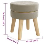 vidaXL Tabouret rond Gris foncé Velours