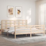 vidaXL Cadre de lit avec tête de lit Super King Size bois massif