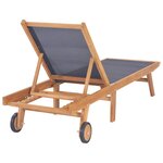vidaXL Chaises longues pliables et roulettes lot de 2 Teck textilène
